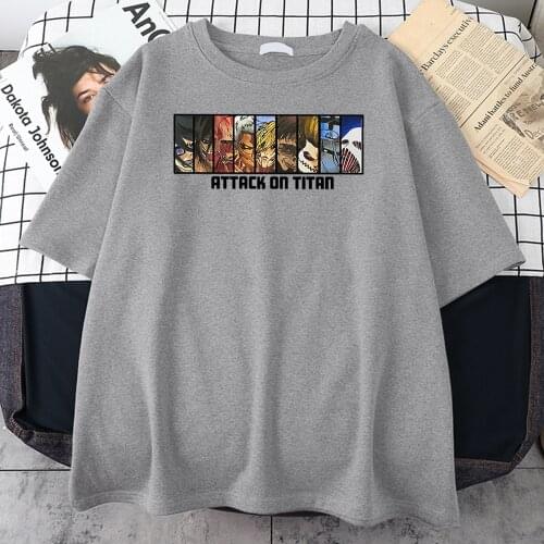 Anime Attack On Titan Nine Giants Print Men T Shirt Casual Soft Top Aesthetic Breathable Clothes Creativity Quality T Shirts Men