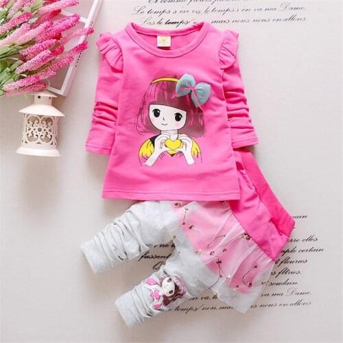 BibiCola Spring Autumn baby girls sport outfits child clothing set suit set children T-shirt +pants clothes sets kids 2 pcs