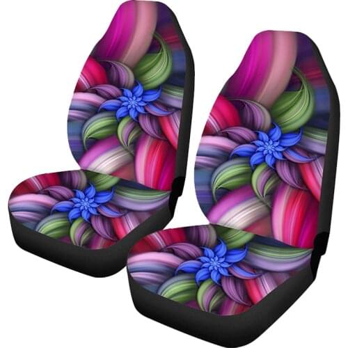 AIMAAO Purple leaf 3D printing front seat cover 2 pieces, car seat cover, car cushion cover, suitable for most vehicles, cars, c