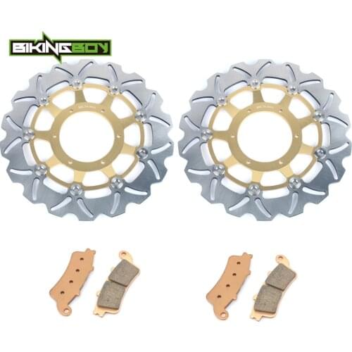 BIKINGBOY Front Brake Discs Rotors Disks + Pads VTX 1800 R C S 02 03 04 05 06 07 VTX1800 F N 05-11 10 09 08 VTX 1800 T 2007-2011
