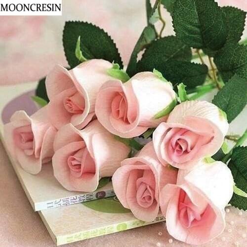 Diy Diamond Embroidery 5D Diamond Painting Flowers Pink Rose Full Rhinestone Cross Stitch Kit Mosaic Sticker Wedding Decoration