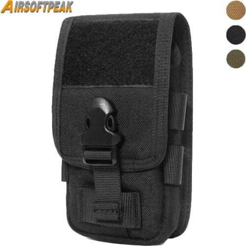 1000D Tactical Double Layer Phone Pouch Military Molle System Uility EDC Gadget Bag Smartphone Holder Bag with Belt Loop Hook