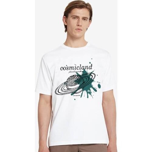 Stars Street Print T-Shirt Mens Soft Loose T-Shirts Summer Fashion Tops Casual Breathable Mens Clothing