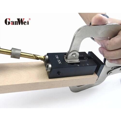 GanWei Woodworking Oblique Hole Pocket Drilling Puncher Guide Rail Fixture Aluminum Alloy 15 Degree Drilling Auxiliary Tool