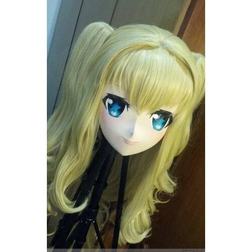 KM9148) Handmade Female Sweet Girl Resin Crossdress Outfit Cosplay Japanese Animegao Role Play Kigurumi Mask