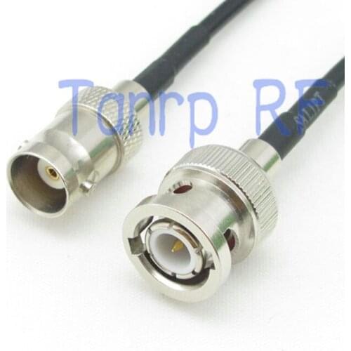 50CM Pigtail coaxial jumper cable RG174 extension cord 20in BNC male plug to BNC female jack RF connector adapter