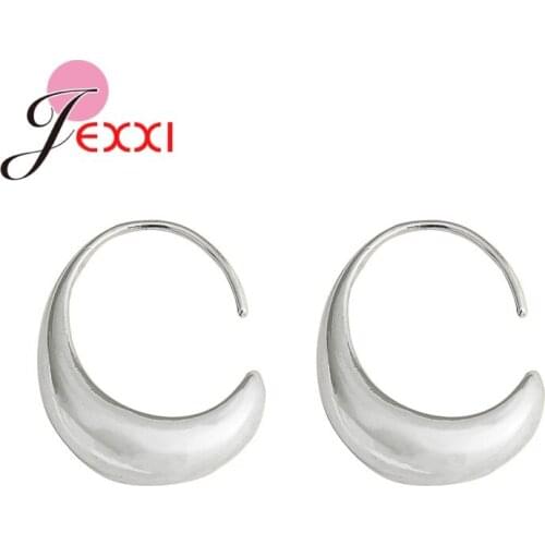 Best Selling 925 Sterling Silver C Shape Earrings Women Girls Birthday Party Jewelry Gifts Top Sale Jewelry Earring
