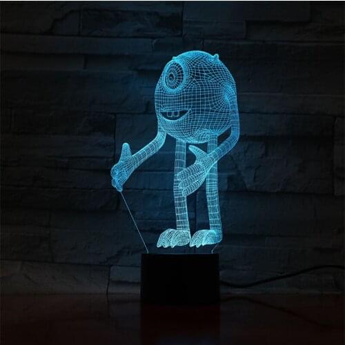 Cartoon Night Light Monsters Inc 3d Children Night Lamp Visual LED Light for Baby Bedroom Bedside with Color Changing