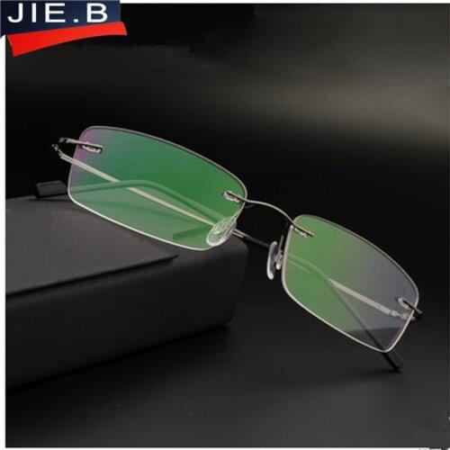 2016 New Selling Brand Titanium Rimless Ultra Light Glasses Frame Reading Glasses with Case oculos+1.0, +1.5, +2.0, +2.5, +3.0