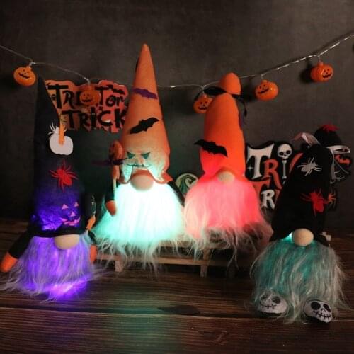 2021 New Halloween Long Legs with Broom Dwarf Doll Creative Faceless Doll Home Decoration Desktop Ornaments