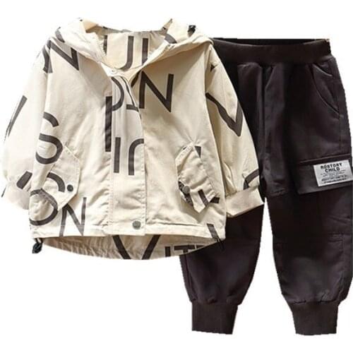 New Spring Autumn Kids Clothing Children Clothes Baby Suit Hooded Long-sleeved Two-piece Boys Sets