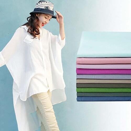 Solid Color Cotton Muslin Poplin Thin Fabrics Sewing Handmade Summer Skirts Dress DIY Patchwork Soft Lining Cloth By Half Meter