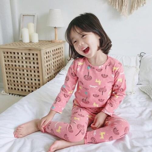 Toddler Girl Pajamas Kids Cartoon Sleepwear Baby Clothing Set Autumn Cotton Children Nightwear Boy Pyjamas Set For 6 8 10 12Year