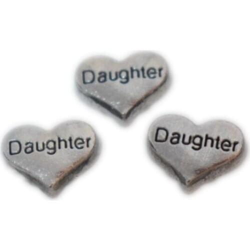 Family Member Daughter Floating Charms For Living Memory Glass Floating Locket Pendants Necklace DIY Accessories 10pcs/lot
