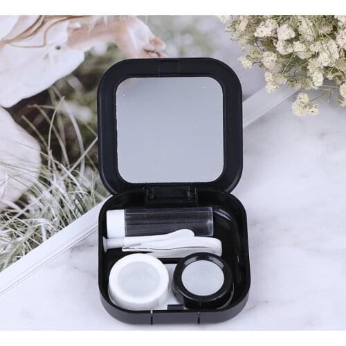 Portable Contact Lenses Box Moon Star Space Black With Mirror Contact Lens Case For Women Kit Holder Eyewear Accessaries