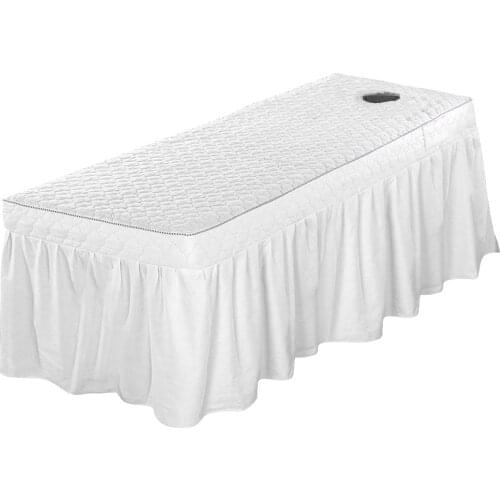 Beauty Face Bed Cover Massage Table Skirt Cotton Valance Sheet for Square Head Cosmetic Beds - 190x70cm