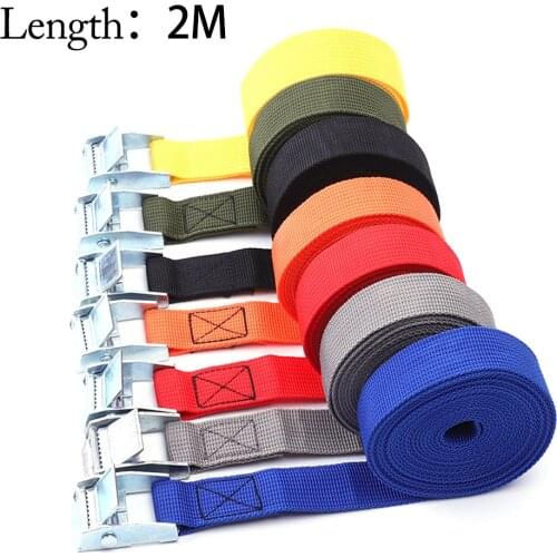 2M Buckle Tie-Down Belt cargo straps for Car motorcycle bike With Metal Buckle Tow Rope Strong Ratchet Belt for Luggage Bag