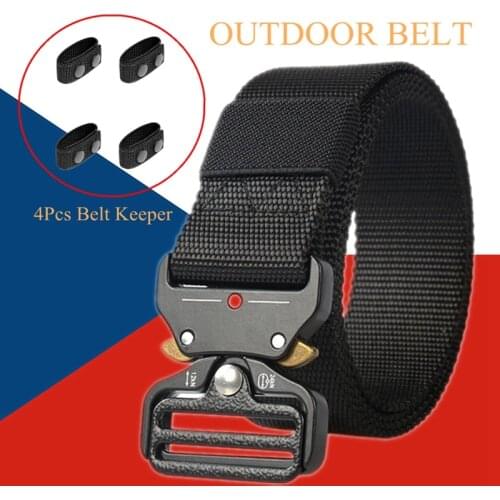 125cm Men Women Tactical Belt Military Utility Belt Nylon Web Rigger Belt with Heavy-Duty Quick Release Metal Buckle