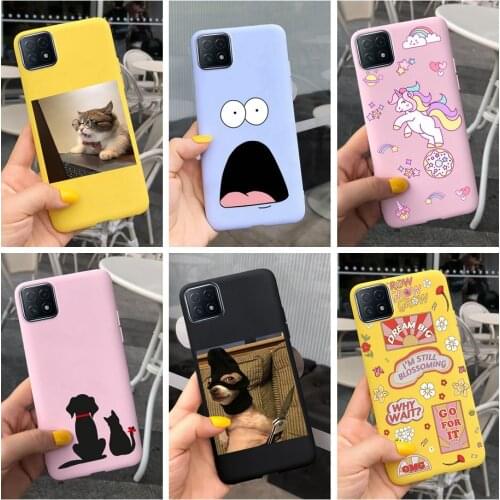 Cute Cat Cartoon Cover For Oppo A53 A73 A93 5G Case Silicone Soft TPU Fundas For Oppo A53 A 73 93 5G OppoA73 OppoA53 Phone Cases
