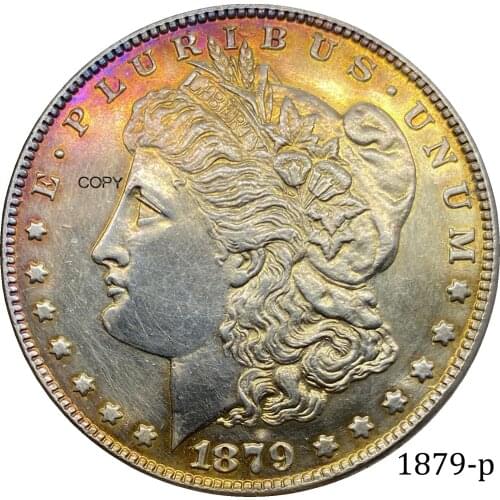 United States 1879 Morgan One Dollar US Coin Cupronickel Plated Silver Morgan Silver Dollor Coin