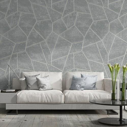 Modern 3D Geometric Suede Wallpaper Non-woven Fabric Bedroom Living Room Sofa TV Background Wall Gray Wallpaper Home Decor Roll