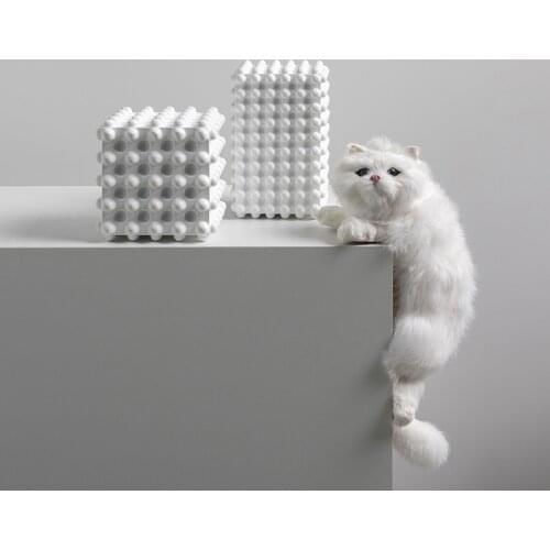 Modern White Square Bumpy Cube Art Resin Craft Decoration Living Room Office Desktop Home Geometric Furnishings Decor Ornaments