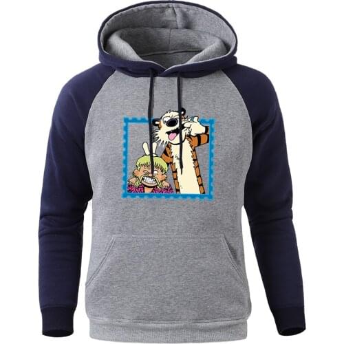 Tiger King Printing Male Hoodies Casual Men Clothes Tiger Old Fashion Pullover For Male Vintage Funny Thicken Sweatshirt Man