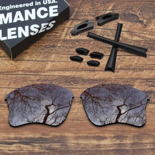 ToughAsNails Resist Seawater Corrosion Brown Polarized Replacement Lenses and Black Rubber Kit Pads for Oakley Flak Jacket XLJ