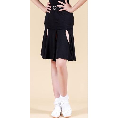Latin Dance Skirt Girls Dance Outfits Ballroom Tango Dance Wear American Clothing Black Skirts Classical Dance Costume JL1308