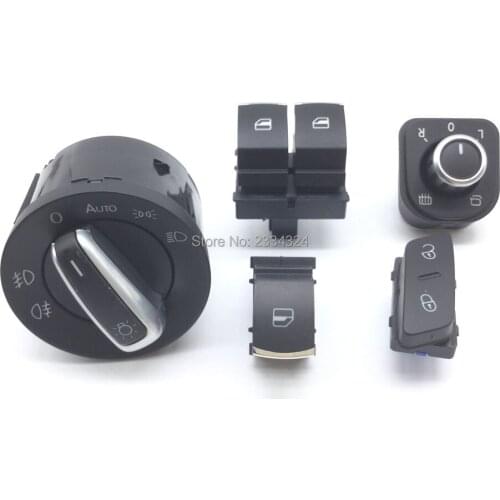 Window Mirror Headlight Door Control Switch For VW Passat B6 Golf MK5 6 GTI MK5 Rabbit Tiguan 5K3959857 1K0962125 5ND941431B