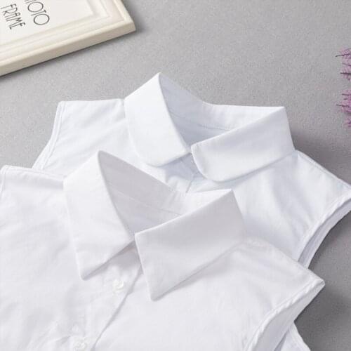 Women Detachable Lapel Fake Collar Formal Solid Color Mens False Collars Button Down False Half Shirt Blouse Nep Kraagje