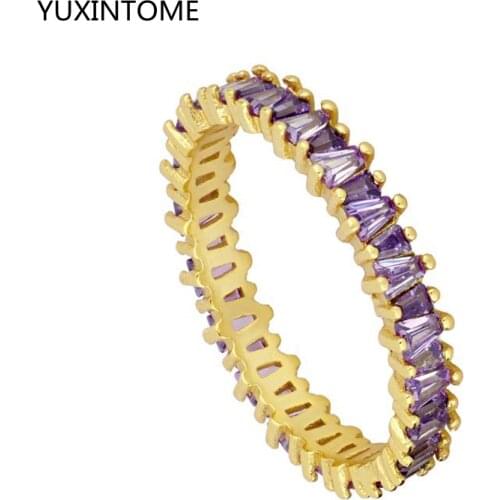 100% 24k gold plated/silver Jewelry Vintage Purple Crystal Couples Wedding Silver Rings For Women Men Fashion Rings Accessories