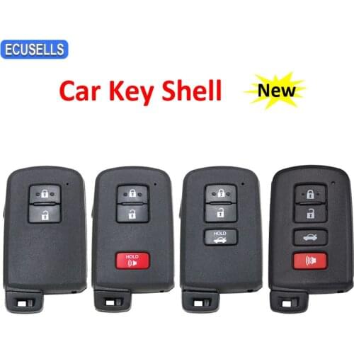 2/2+1/3/3+1 Button Remote Smart Car Key Shell Case Housing Cover for Toyota Avalon Camry RAV4 2012 2013 2014 2015 Uncut Blade