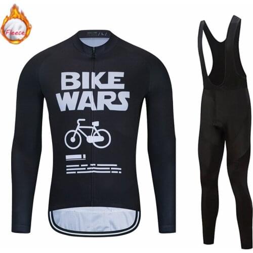2021 Men Long Sleeve Winter Thermal Fleece Cycling Jersey Set Bicycle Suit Outdoor Sportswear MTB Triathlon Cycling Clothing