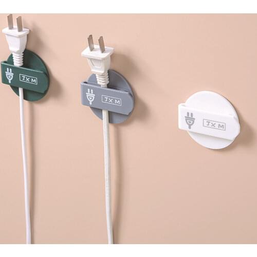 3pcs/set Self-adhesive For Power Plug Socket Plug Hook Multifunction For Household Kitchen Supplies Abs Wall Hanging 3colors