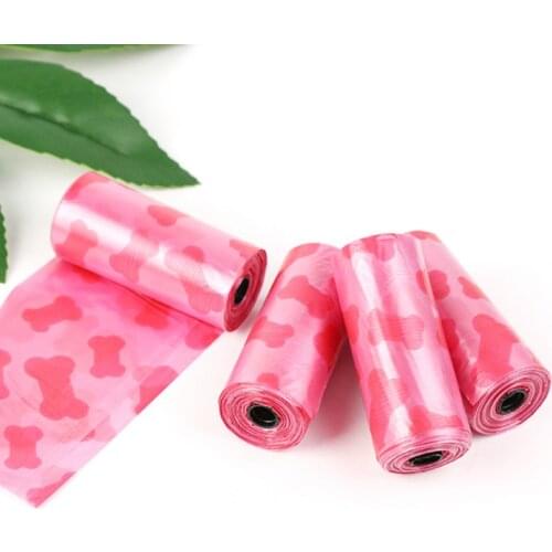 4 Rolls 60 pcs Pet supplies printing pooper Bags pet garbage bags dog feces bags outdoor household cleaning filled garbage bags