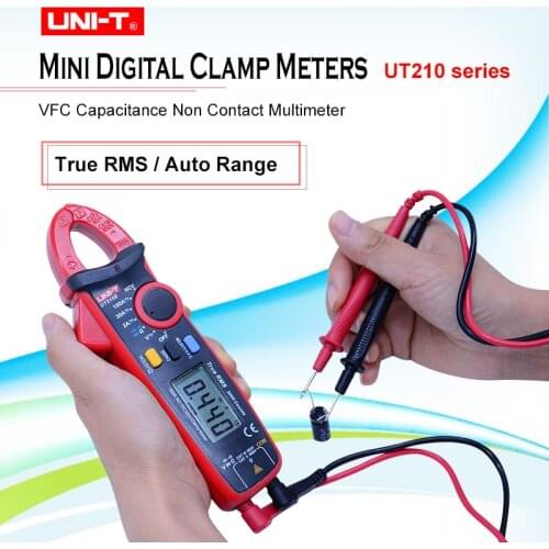 Mini Digital Clamp Meters AC/DC Current Voltage UNI-T UT210 series True RMS Auto Range VFC Capacitance Non Contact Multimeter