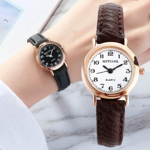Retro Brown Women Watches Qualities Small Ladies Wristwatches Vintage Leather Bracelet Watch Fashion Brand Female Quartz Clock
