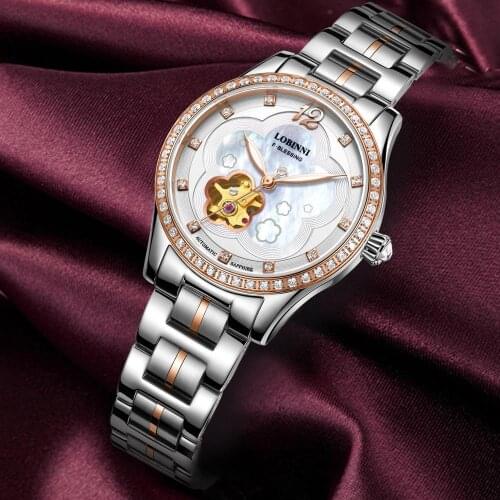 New Luxury Brand Switzerland LOBINNI Women Watches Japan MIYOTA 8N24 Automatic Mechanical Clock Sapphire Ladies Watch L2006L