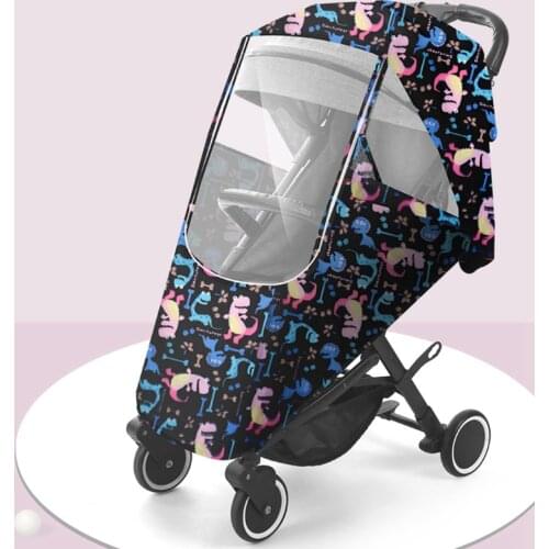 Stroller Rain Cover Pram Mesh Cover with Transparent Window Durable Baby Stroller Poncho Dustproof Weather Shield for Baby Car