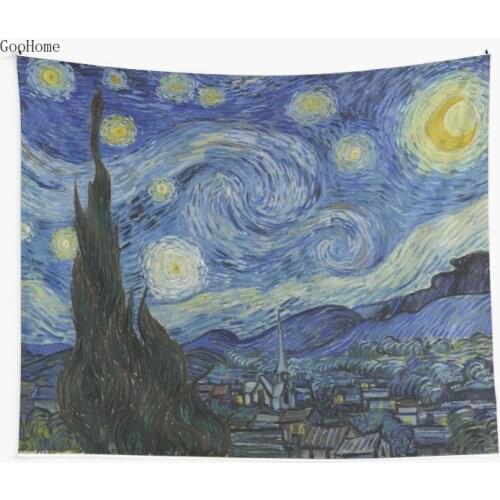 Starry Night Vincent Van Gogh Wall Tapestry Cover Beach Towel Throw Blanket Picnic Yoga Mat Home Decoration