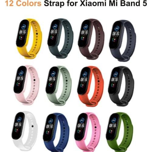 Gosear 12PCS Wristband strap Smartwatch Watchband Bracelet Strap for Xiaomi Mi Band 5 Miband 5 Band5 NFC Smart Watch Replacement