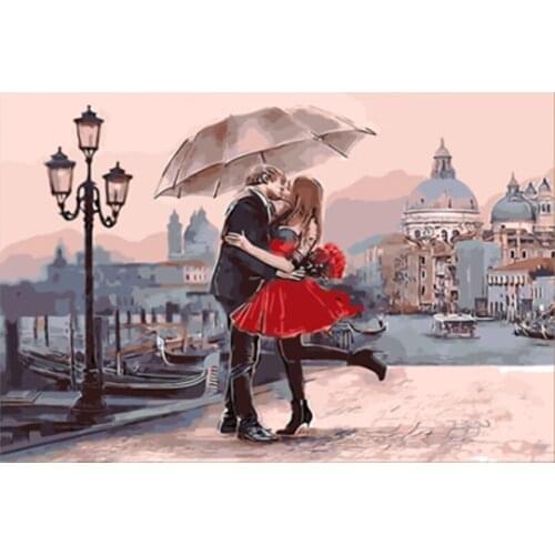 Painting By Numbers DIY Dropshipping 40x50cm Meet love around the corner Figure Handmade Gift For Adult Unique Gift Home Decor