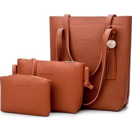 Composite Bag Set of 3 Big Capacity Female Shoulder Bags+ Crossbody Bags for Women+Ladies Hand Bag Business work Pack Durable