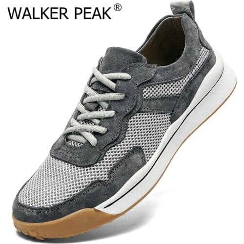 Luxury Sneakers Mens Casual Shoes Vulcanized Genuine Leather Chunky Sneakers Men Vulcanize Male High Fashion Zapatos Hombre New