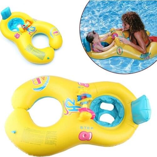 Summer Baby Swimming Pool Inflatable Ring Mother and Child Double Circle Swim Rings Infant Floating Seat Ring Bathing Circle