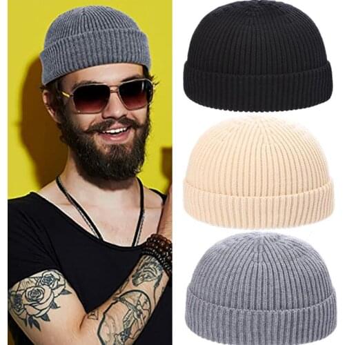 Fashion Cool Pumkin Hat for Man Women Winter Warm Knitting Hiphop Brimless Unisex Beanie Bonnet Korean K-pop Female Skull Cap