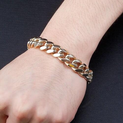 New Fashion Charm Hip Hop Claw Set 5A+ Cubic Zirconia Bling Iced Out Round Cuban Curb Link Chain Bracelets Gifts Rapper Jewelry