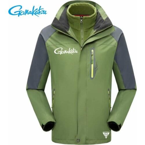 New Gamakatsu Men Plus Velvet Warm Thick Fishing Jacket Winter Windproof Fishing Clothes Outdoor for Sports Fishing Clothing
