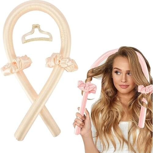 Heatless Curling Rod Headband Lazy Hair Curler Heat-free Silk Hair Curling Ribbon No Damage Make Hair Curly Hair Band for Lady